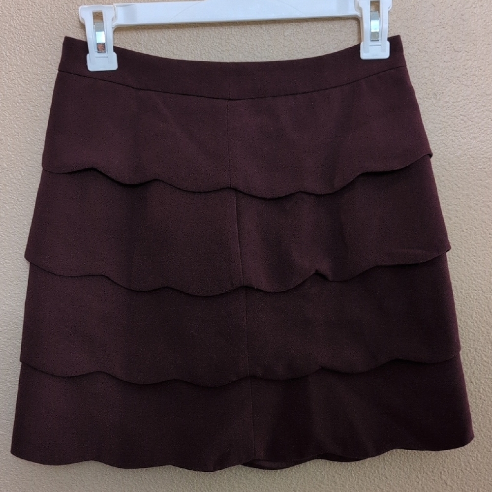 H&M Deep Burgundy Layered Mini Skirt